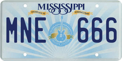 MS license plate MNE666
