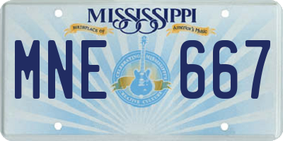 MS license plate MNE667