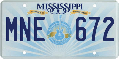 MS license plate MNE672