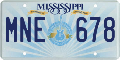 MS license plate MNE678