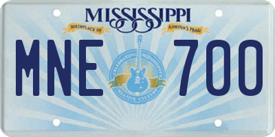 MS license plate MNE700