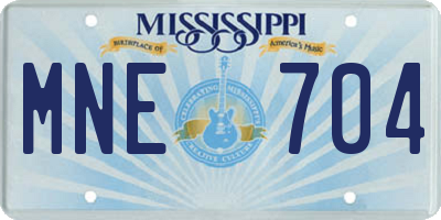 MS license plate MNE704