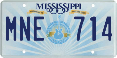 MS license plate MNE714
