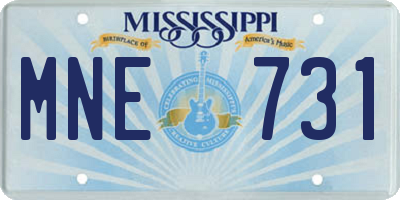 MS license plate MNE731