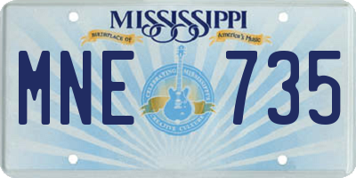 MS license plate MNE735