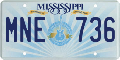 MS license plate MNE736