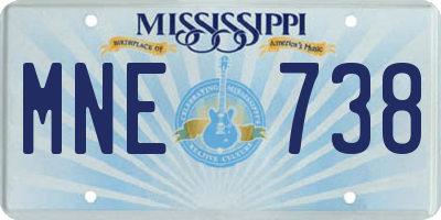 MS license plate MNE738
