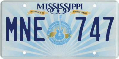 MS license plate MNE747