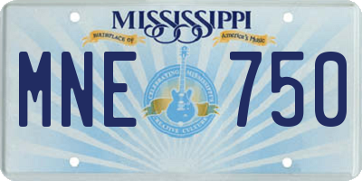 MS license plate MNE750