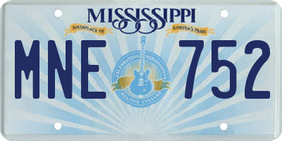 MS license plate MNE752