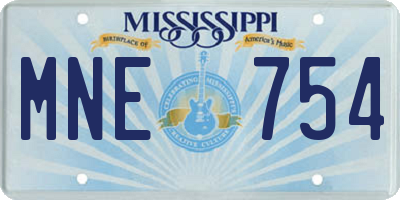 MS license plate MNE754