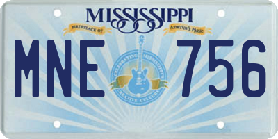 MS license plate MNE756