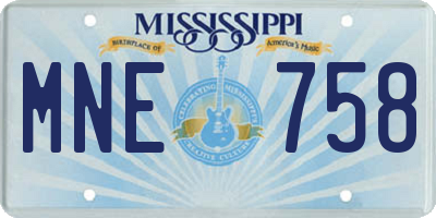 MS license plate MNE758