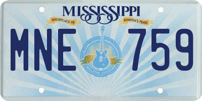 MS license plate MNE759
