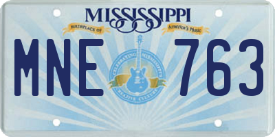 MS license plate MNE763
