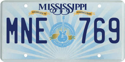 MS license plate MNE769