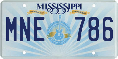 MS license plate MNE786