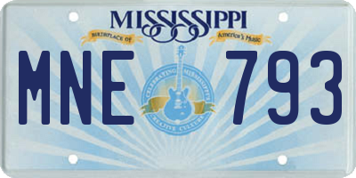 MS license plate MNE793