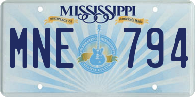 MS license plate MNE794