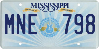 MS license plate MNE798