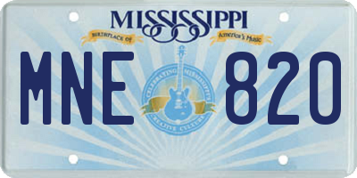 MS license plate MNE820
