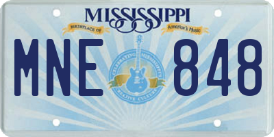 MS license plate MNE848