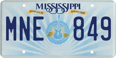 MS license plate MNE849