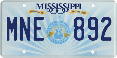MS license plate MNE892