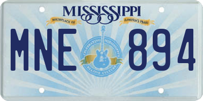 MS license plate MNE894