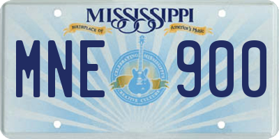 MS license plate MNE900