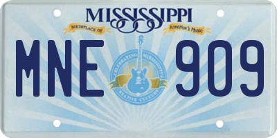 MS license plate MNE909