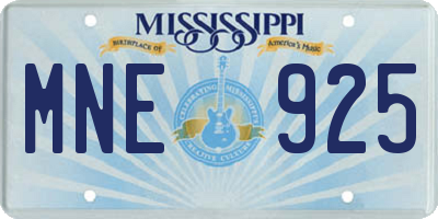 MS license plate MNE925