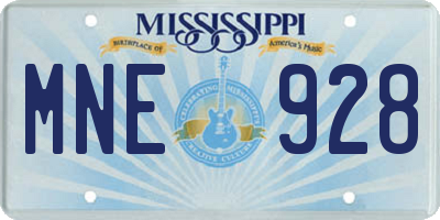 MS license plate MNE928