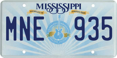 MS license plate MNE935