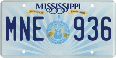 MS license plate MNE936