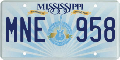 MS license plate MNE958
