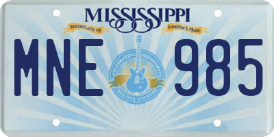 MS license plate MNE985