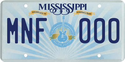 MS license plate MNF000