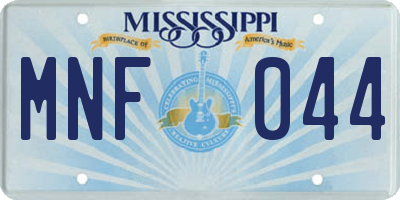 MS license plate MNF044