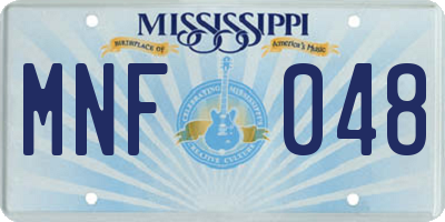 MS license plate MNF048