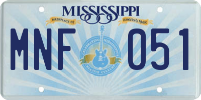 MS license plate MNF051