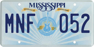 MS license plate MNF052