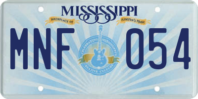 MS license plate MNF054