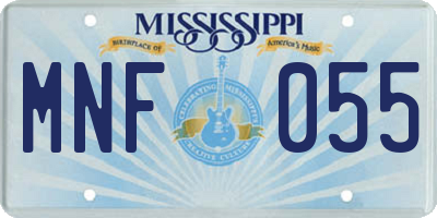 MS license plate MNF055
