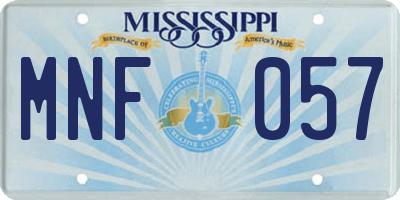 MS license plate MNF057
