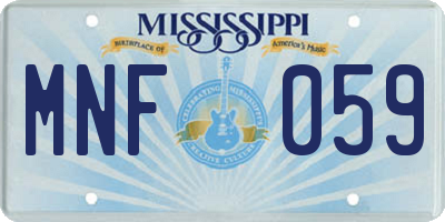 MS license plate MNF059