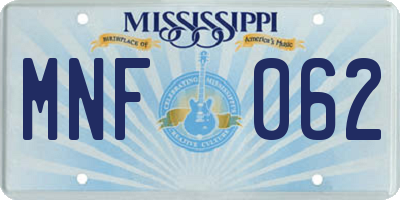 MS license plate MNF062