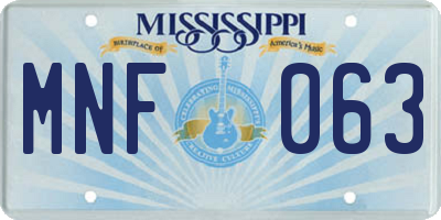 MS license plate MNF063