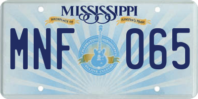 MS license plate MNF065