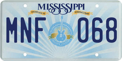 MS license plate MNF068